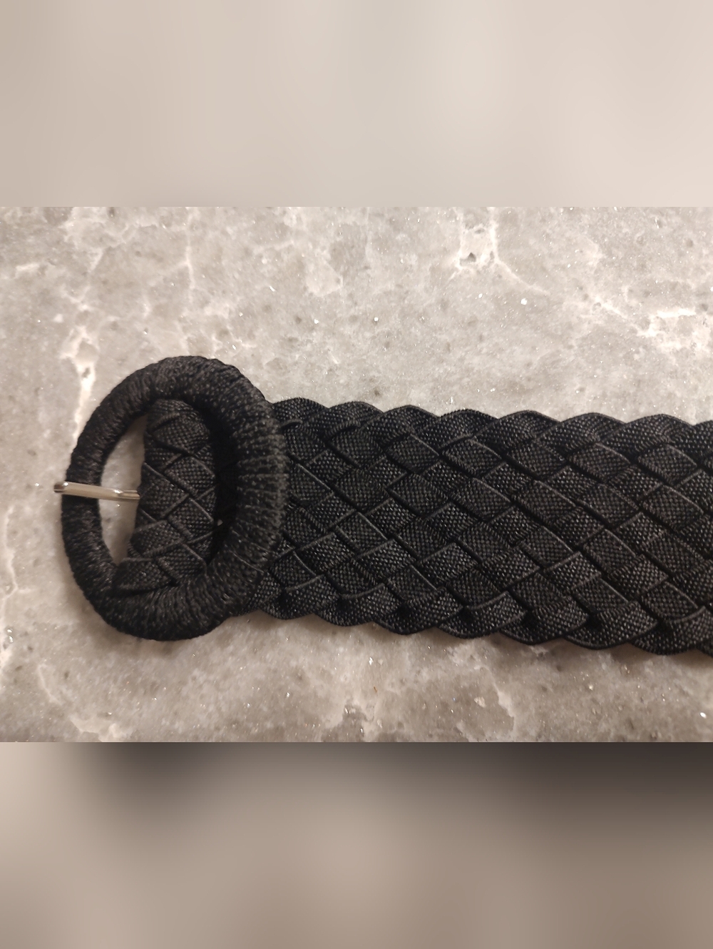 Chicos Black Weave Belt M/L